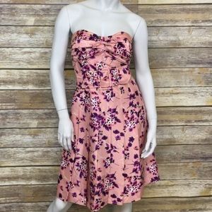 Express strapless floral dress with matching belt